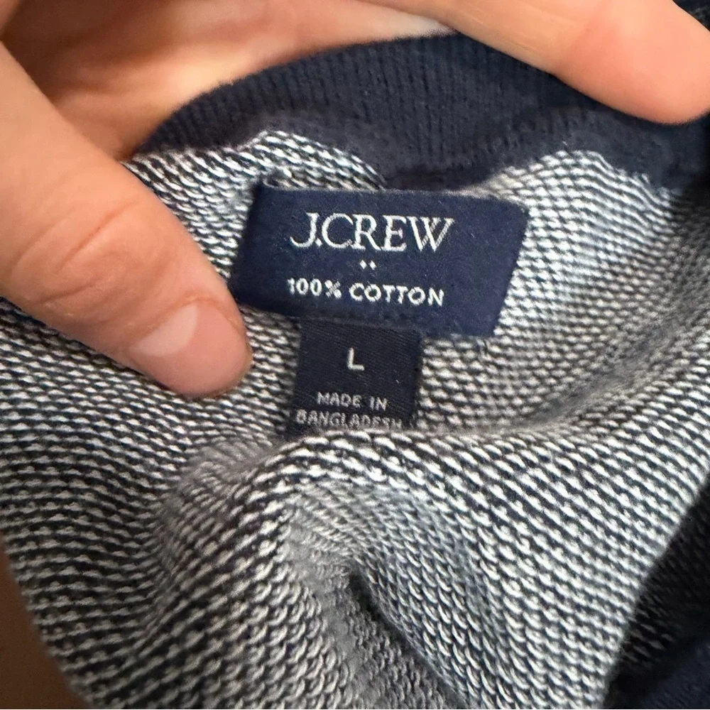 J crew Bird's-eye cotton sweater-tee Navy Ivory Birdseye Cbo